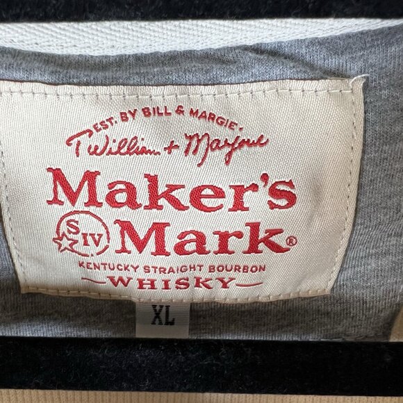 Makers Mark‎ Whiskey Henley Shirt XL Long Sleeve Thermal Waffle Knit Beige - Picture 4 of 9